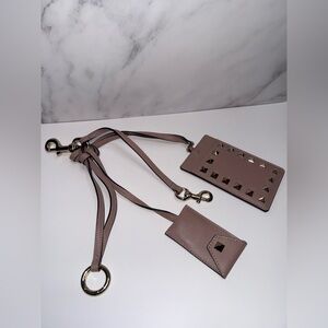 Valentino Garavani Rockstud Leather Lanyard Card Holder Set with Tags